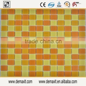 factory supply directly online selling building materail yellow glass mosaic tile