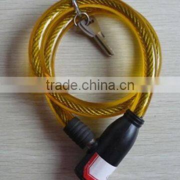 Wire cable bicycle lock with 2 keys, Bicycle steel cable lock with two keys,Colorful bicycle Cable lock