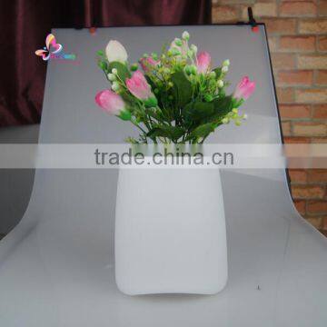 led flower decoration plastic vase light with bluetooth speaker