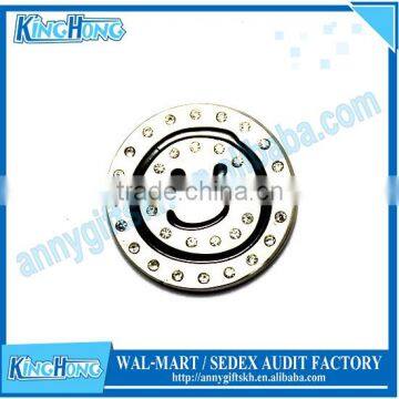 Smiling face design metal blank Golf Ball Marker