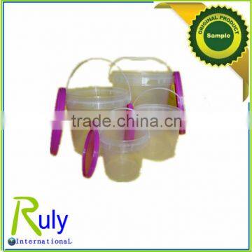 Plastic Bucket with Plastic or Metal Handle and Lid