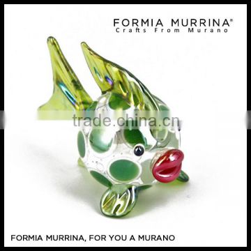 Creative Gifts Murano Glass Round Fish Figurines for Home Decoration or Collection