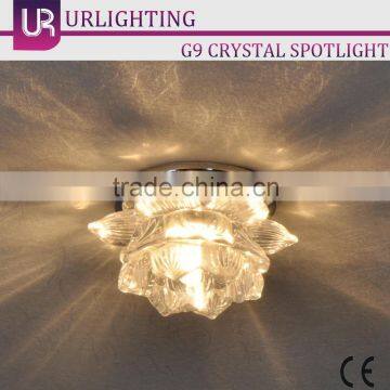 G9 Clear Lotus Crystal Down lights /Spotlight with Chrome Base