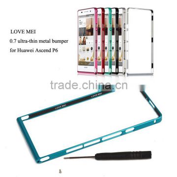 Love Mei 0.7mm Metal Frame Bumper Case For Huawei Ascend P6