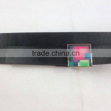 Fancy Square Colorful Rubber Alloy Buckle for Girl photo-2