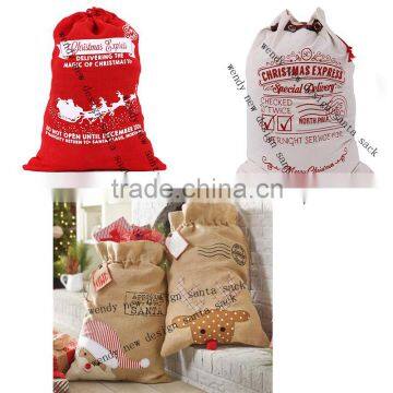 Monogram Christmas burlap Santa Sack