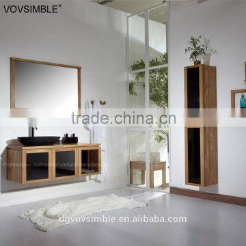 Best Selling Wood Texture Plywood Veneer Bathroom Vanity With Acrylic Solid Surface Countertop photo-6