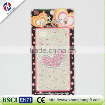 2016 new crystal heart diamond mobile phone stickers