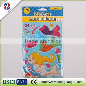 Popular dress up game puffy foam stickers for kids