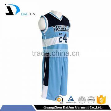 Guangzhou Daijun OEM youth basketball uniforms reversible with numbers reversible basketball jerseys