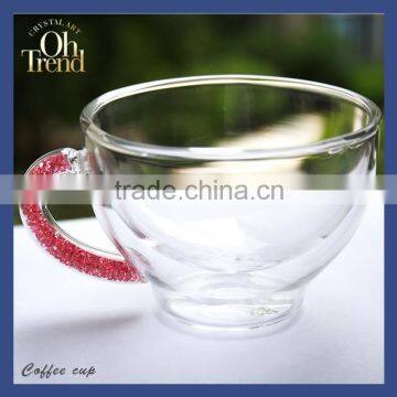 High quality promotional chinese tea cup fancy coffee cups wholesale with red diamond shank unique style