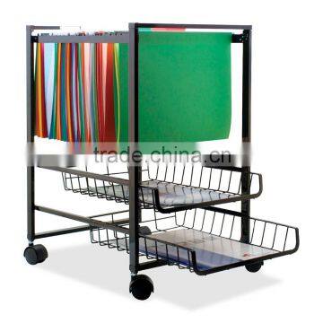 Icegreen Black Mobile File Cart with 2 Sliding Baskets