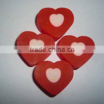 Office and school supplies Eco-friendly Christmas TRP eraser in heart shape