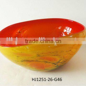 Decorative Glass Bowl in Yellow