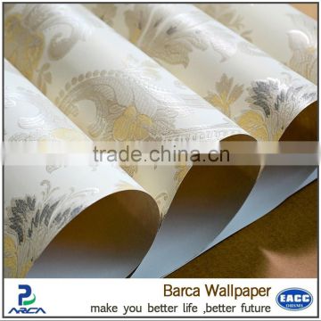 pure white solid color water ink printing non woven paper wallpaper new design decorative wall covering