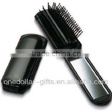 Ultra Folding Hair Brush with Mirror