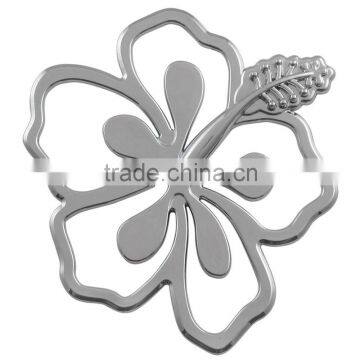 High Quality 3D Plastic hibiscus Custom emblem