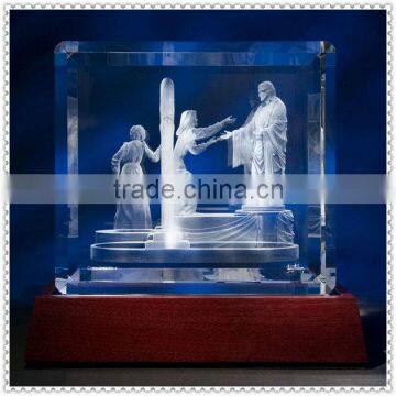 Cube 3D Laser Crystal Religious Souvenir For Holiday Gifts
