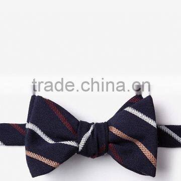 2016 fashion striped cotton self-tie cotton bow tie