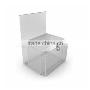 transparent custom acrylic clear locking box