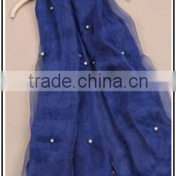 180CM*65CM Cotton Blue Scarf , Organza And Silk Cotton Blue Scarf