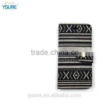 Chinese Style Fashion Dark Fabric Wallet Leather Phone Case For Alcatel One Touch POP C5 With PVC ID and Credit Card Slots