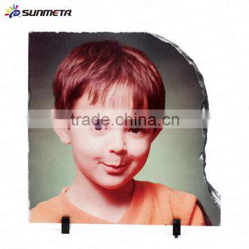 Sunmeta cheap supply irregular shaped 30*30cm heat press rock slate photo(SH-34)