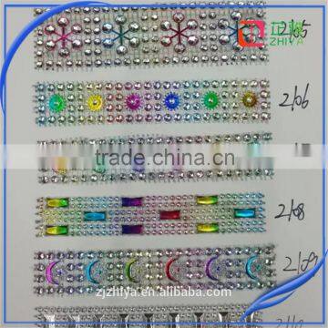 Checp Price New Design 24row Plastic Rhinestone Mesh photo-3