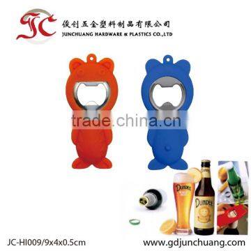 Eco-friendly silicone and metal cute beer bottle opener