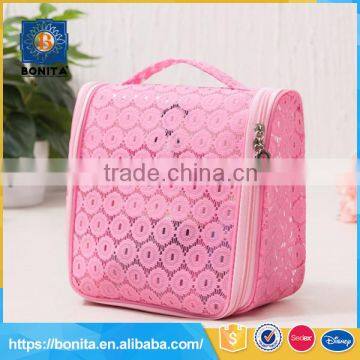 Heat resistant eco beauty pink hanging cosmetic bag