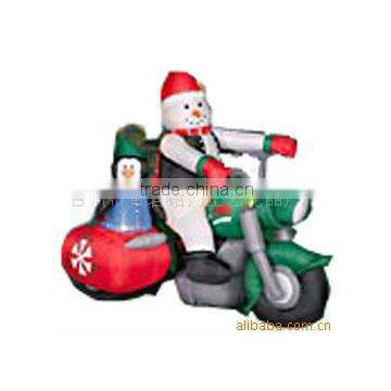 Inflatable Snowman on Motorbike