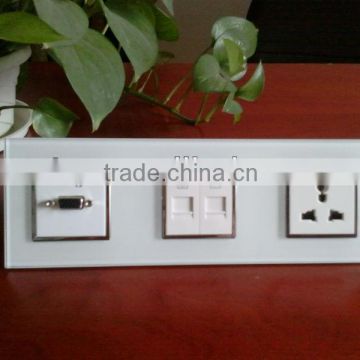 GLASS PANEL TRIPLE SOCKET,VGA+TEL+MULTIFUNCTION SOCKET