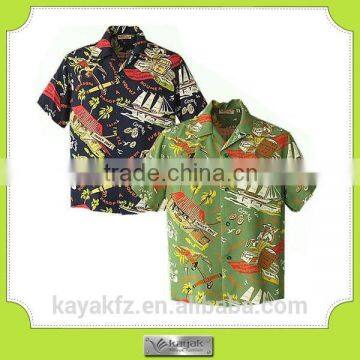 custom tattoo island printed men's tropical shirt