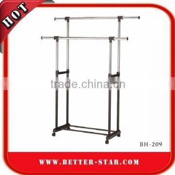 Vertical Clothes Hanger Rack, Roman Clothes Rack, Stainless Steel Double-Pole Clothes Rack Stand