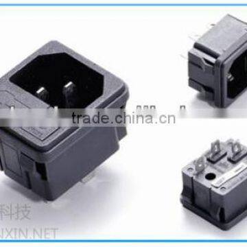 IEC C14 Male AC power socket connectort UPS Industrial outlet socket, C14 power socket with fuse