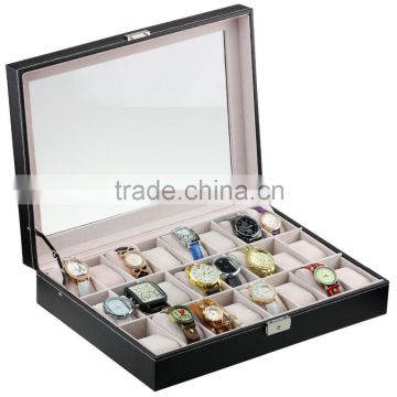 customized leather 24 Slots Watch Storage Box