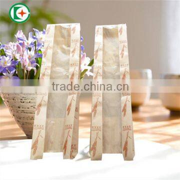 Long size grease proof french baguette paper bag with window