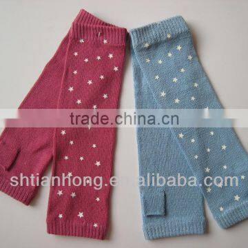 winter long thick knitted glove