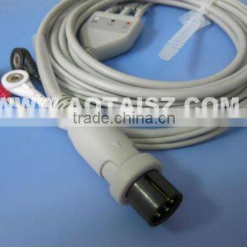 One Piece Three Leads ECG Cable