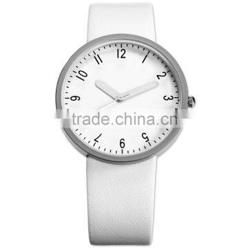 Fashion Classic White Genuine Leather Band Analog Ladies Women's Quartz Wrist Watch