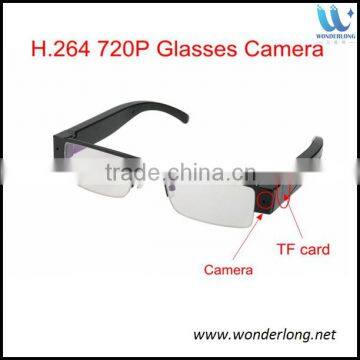 High quality 1280*720 H.264 OV9712 90 degree HD video hidden camera glasses