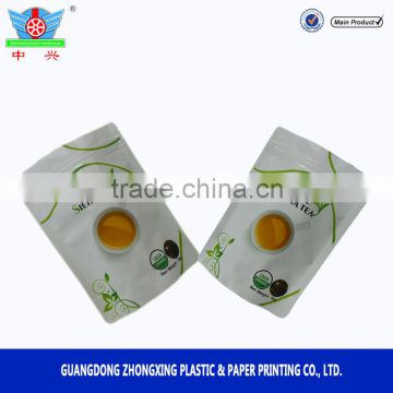 food grade high quality laminated standing plastic tea pouch bag