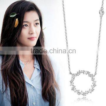 New fashion hot sale jewelry Gianna Jun korea style silver crystal necklace Legend of the blue sea