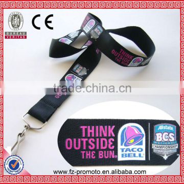 Customized design silk screen printed polyester lanyard