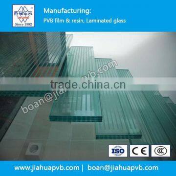 Clear Laminated safety glass with PVB film for staircases