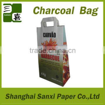 Multiply brown kraft charcoal paper bag 5kg with flat handle