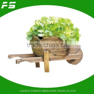 Outdoor Patio Garden Wooden Wheelled Garden Grow Flowers Planter Pot