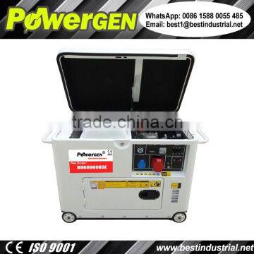 Newly Designed!!! Factory Direct Sale POWERGEN 50Hz/60Hz Silent Type Small Portable Diesel Generator 5000W with Cooling Fan