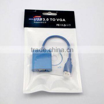 USB 3.0 to VGA Video Card Adapter vga to usb adapter USB male to VGA female adapter for Windows 7/ 8