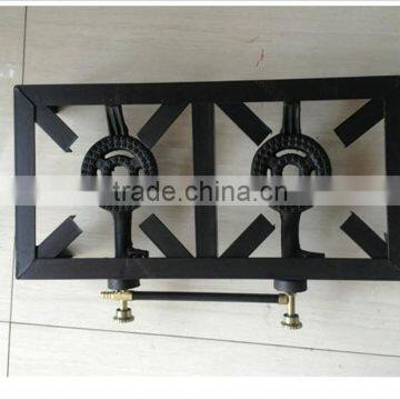 Black Steel Frame Gas Stove Cast Iron Gas Cooker Two Burners Gas Cooker photo-2